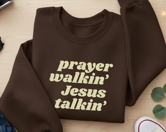 Christian Sweatshirt for Women, Religious Mom Gift for Hikers