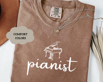 Pianist Shirt, Musician Gift for Piano Teacher, Symphony Musician Shirt, Comfort Colors T-shirt,  Music Lover Top, Womens Apparel