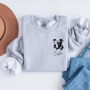 Pitbull Shirt Custom Dog Shirt for Dog Mom Gift for Dog Lovers Sweatshirt for Women Crewneck Personalized Dog Shirt