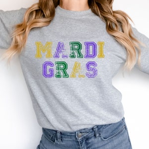 Mardi Gras, Mardi Gras Shirt, New Orleans, Mardi Gras 2023, Carnival Mardi Gras, Crewneck Sweatshirt, Girl&#39;s Trip