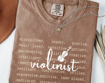 Violin, klassisk musik-t-shirt, orkester-tröja, violinist-present till musiklärare, violinpresenter, orkesterpresent till musiker, symfoni