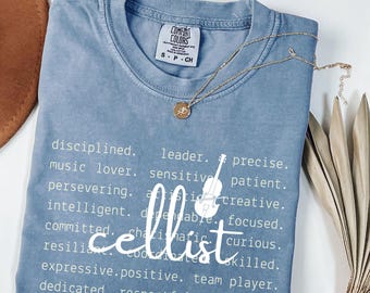 Cellist Shirt, Cello Gift for Cellist, Orchestra Shirt for Musician, Symphony Gift for Musician, Gift for Cello Teacher, Comfort Colors