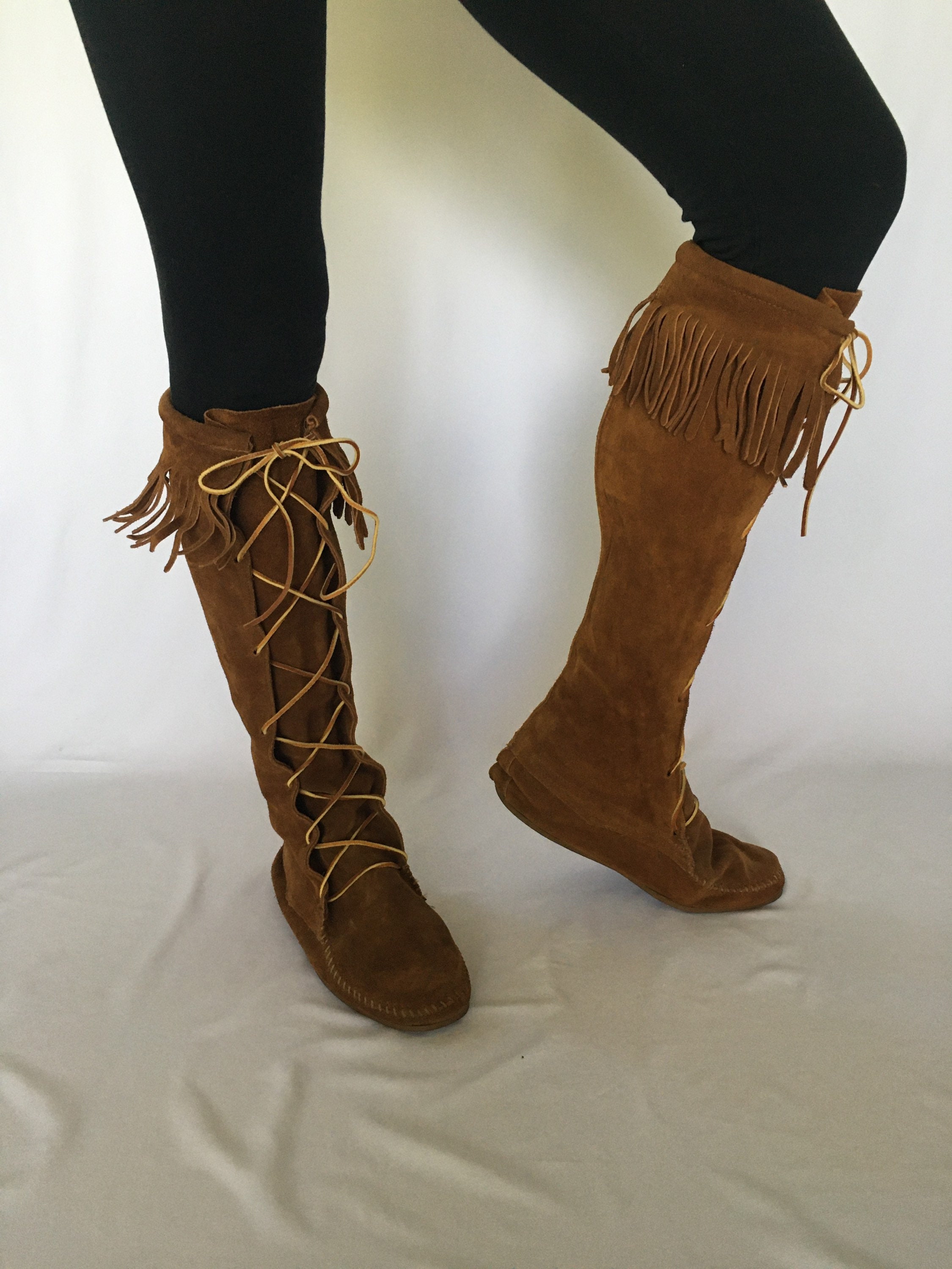 Vintage Knee High Moccasin Boots Etsy
