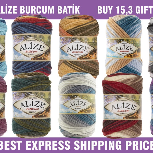 Alize Burcum Batik Gradient Wool,100% Acrylic Crochet Knitting Yarn,Wool yarn for knitting soft and colorful blankets,scarves,caps,sweaters