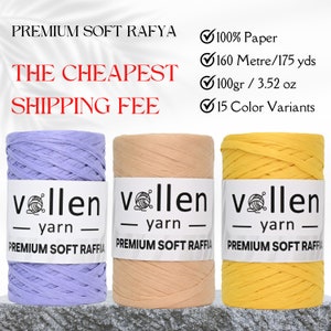 Crochet Raffia Yarn,Paper yarn for crochet,raffia bag yarns,Crochet bag yarn,Macrame raffia yarn,Washable and ıronable raphia,100 gr, 160 mt