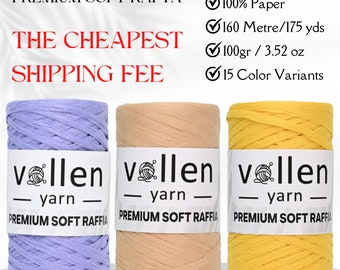 Crochet Raffia Yarn,Paper yarn for crochet,raffia bag yarns,Crochet bag yarn,Macrame raffia yarn,Washable and ıronable raphia,100 gr, 160 mt