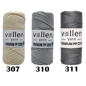 VollenYarn Cuerda de macramé de poliéster, 100% polipropileno, hilo para macramé y decoración del hogar, hilo de ganchillo de poliéster, tejido, 1,5 mm/100 g/150 m imagen 4