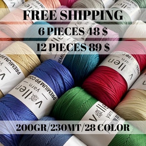Vollen Yarn 2mm Polyester Macrame Cord, Polypropylene cord,Polyester Crochet Bag Yarn,Thread for macrame and home decoration image 1