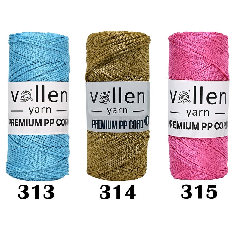 VollenYarn Cuerda de macramé de poliéster, 100% polipropileno, hilo para macramé y decoración del hogar, hilo de ganchillo de poliéster, tejido, 1,5 mm/100 g/150 m imagen 5