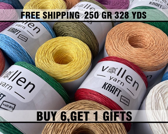 Vollen Yarn Craft Paper Cord,%100 Raffia Paper,straw Bag Straw Hat Yarn for  Knitting With Crochet,weaving Raffia Yarn,twisted Cord,purses 