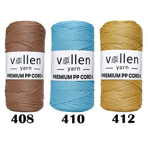 VollenYarn Cordón de macramé de poliéster de 2 mm, Cuerda de poliéster 100% polipropileno, Hilo de bolsa de ganchillo de poliéster, Hilo para macramé y decoración del hogar imagen 4