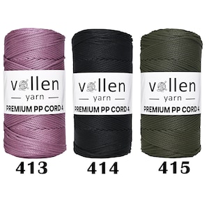 VollenYarn Cordón de macramé de poliéster de 2 mm, Cuerda de poliéster 100% polipropileno, Hilo de bolsa de ganchillo de poliéster, Hilo para macramé y decoración del hogar imagen 5