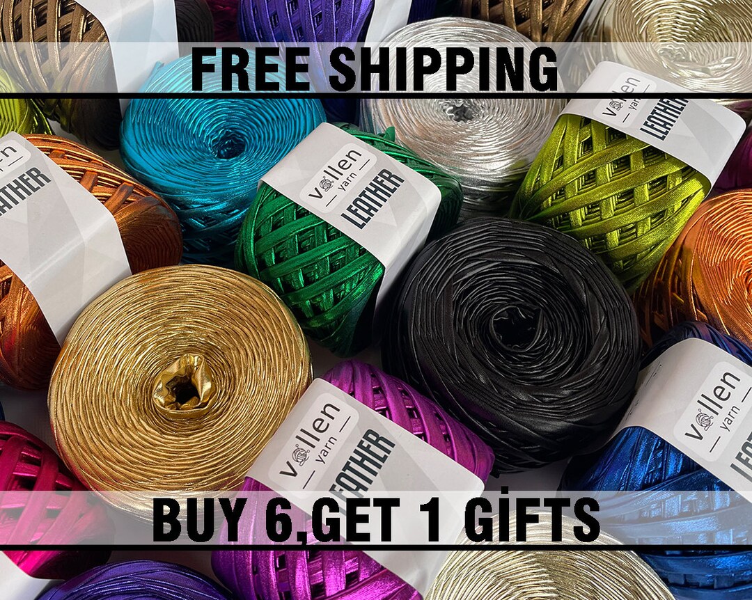 Vollen Yarn Metallic Tshirt Yarnleather Tshirt Yarn for Etsy