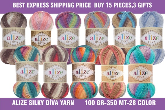 Alize Diva Ball Hand Knitting Yarn, 100 Grams 350 Meters, Acrylic