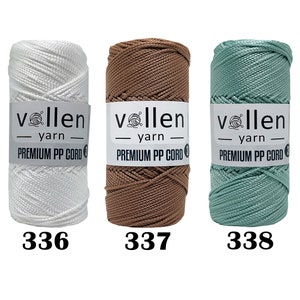 VollenYarn Cuerda de macramé de poliéster, 100% polipropileno, hilo para macramé y decoración del hogar, hilo de ganchillo de poliéster, tejido, 1,5 mm/100 g/150 m imagen 8