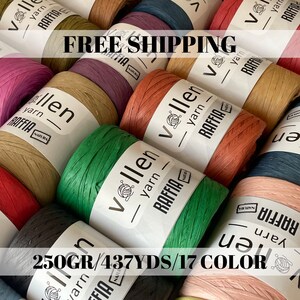 VollenYarn,437 yards,Raffia Paper Yarn ,Beach Hat Yarn,Beach Bag Yarn,Raffia Bag Yarns,Paper Yarn,Craft Supplies,Crochet Hat