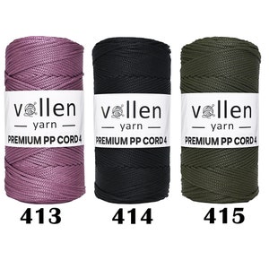 Vollen Yarn 2mm Polyester Macrame Cord, Polypropylene cord,Polyester Crochet Bag Yarn,Thread for macrame and home decoration image 5