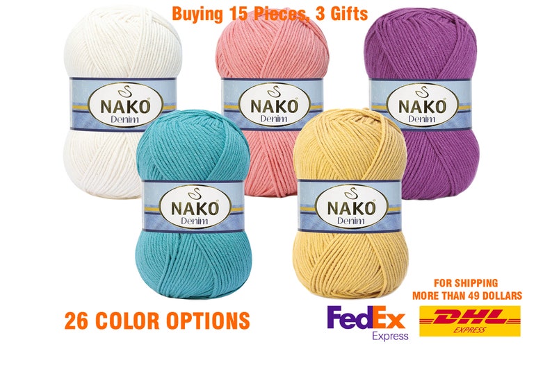 Nako Denim Yarncotton and Acrylic Blend Yarnknitting Lace Etsy