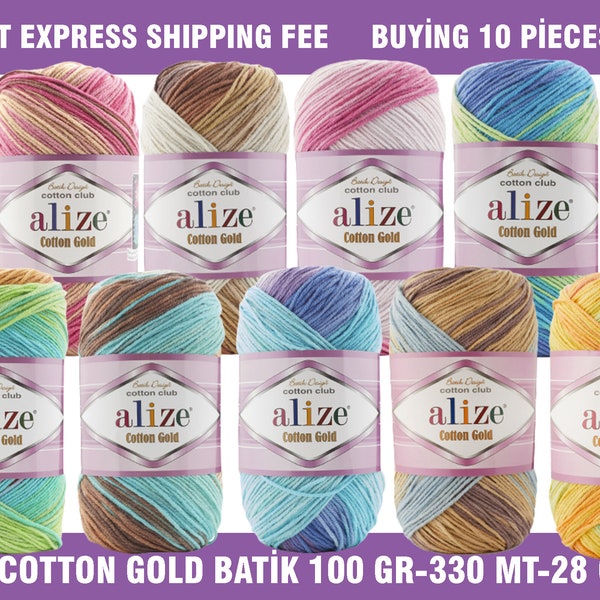 Alize Cotton Gold Batik,fil amigurumi au crochet,Amigurumi en laine mélangée dégradé,idéal pour tricoter des couvertures et des poupées