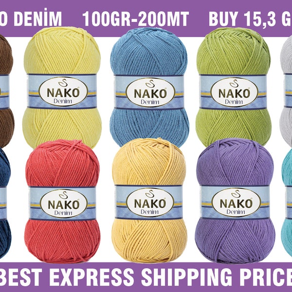 Nako Denim Yarn,Soft cotton yarn,Acrylic Yarn,Crochet yarn,Amigurumi yarn,Yarn for knitting Sweaters,Cardigans,Blouses,Bags,Shawl,Beret,Sock