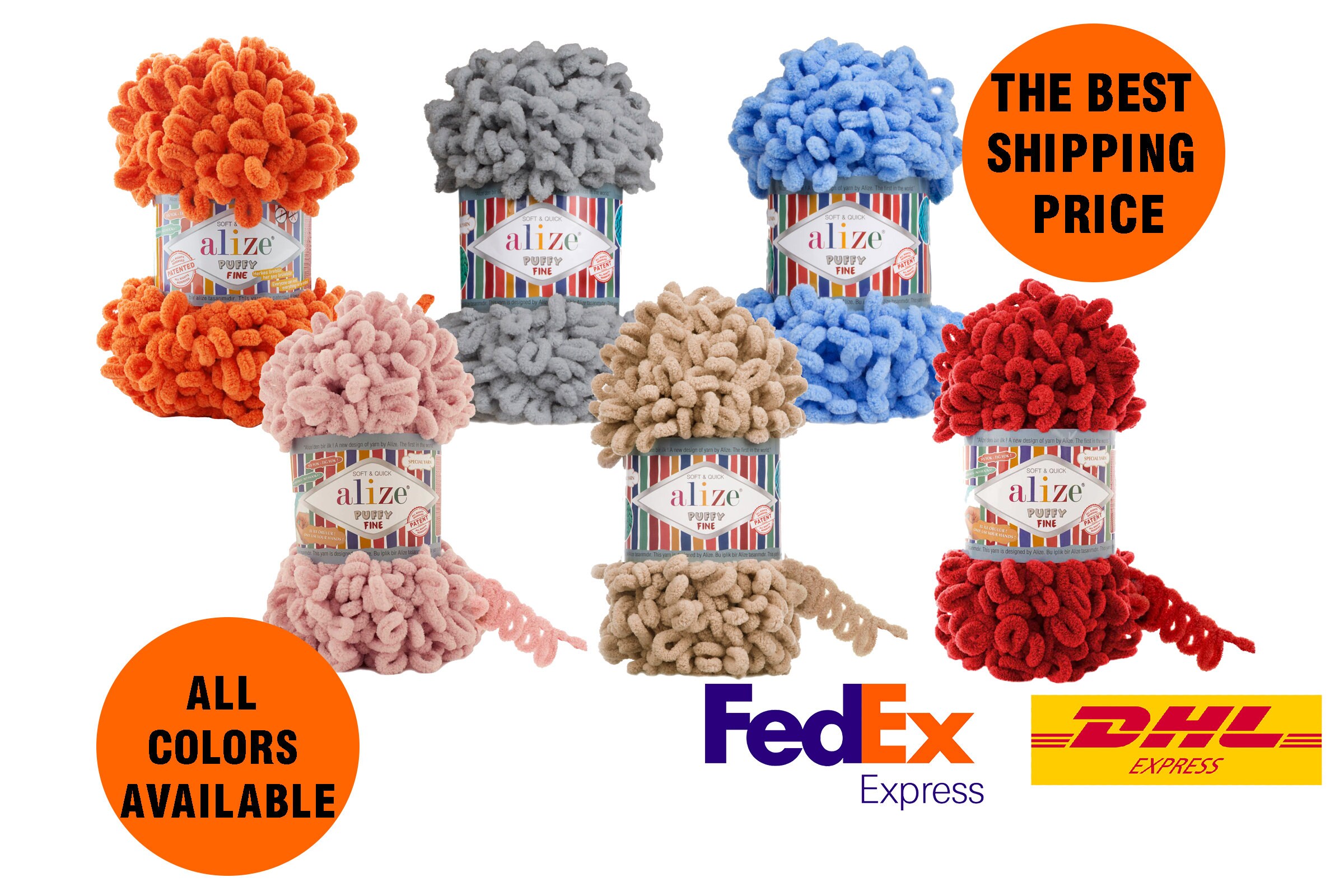 Alize Puffy Fine / Blanket Yarn / Loop Yarn / Puffy Fine Yarn Etsy