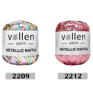 Metallic Raffia Yarn Vollenyarn Metallic Shiny Raffia Yarn, Glossing Yarn, Crochet Raffia ...