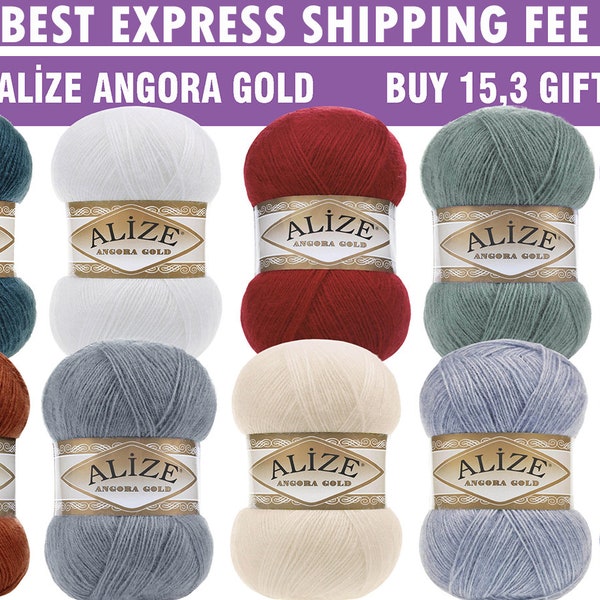 Alize Angora Gold Wool Yarn,100gr/550mt,Mohair Yarn,Winter crocheted cardigans, sweaters, shawls, etc. knitting yarn,Lace Yarn