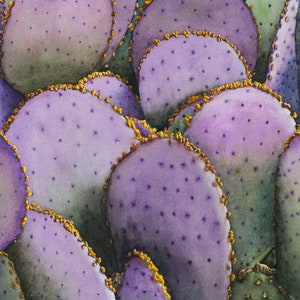 Watercolor Artwork: &quot;Santa Rita Prickly Pear Cactus&quot;
