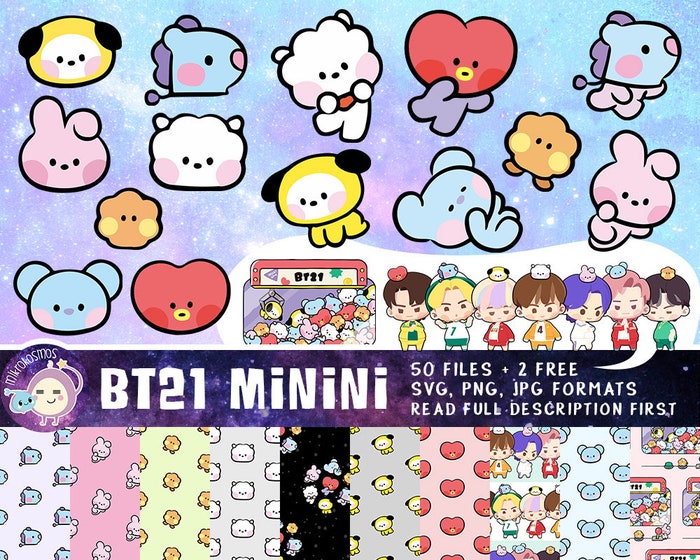 Buy Bt21 Svg For Bt21 Minini Bt21 Png For Bt21 Stickers Bt21 Digital ...