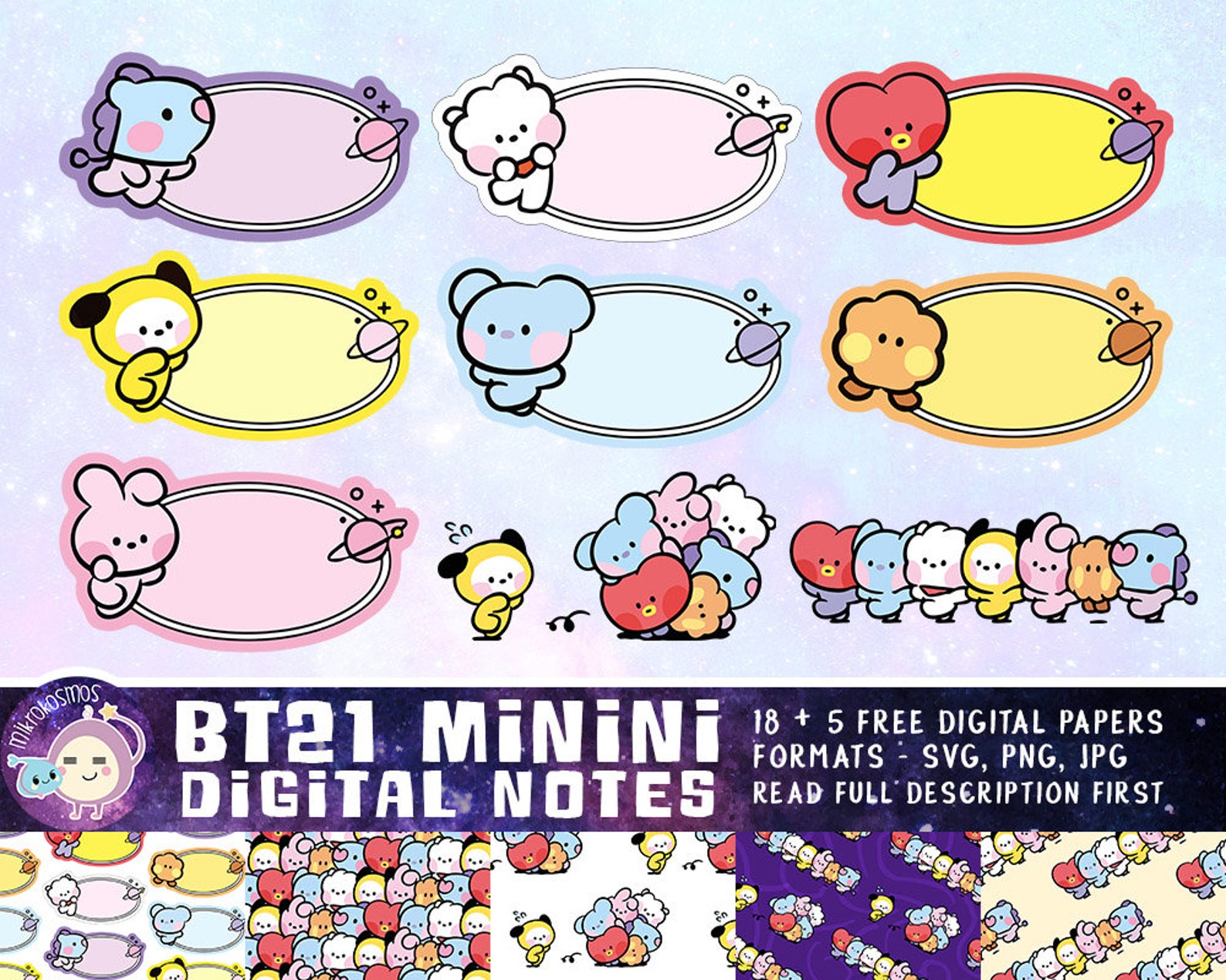 BT21 minini for bt21 stickers bt21 svg for bt21 note bt21 Etsy France