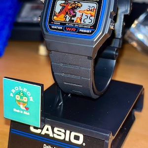 Custom Casio F91W Watch Charizard WB | Handmade Pokémon Inspired Digital Watch | Retro Gaming Wristwatch | Unique Anime Gift for Collectors image 2