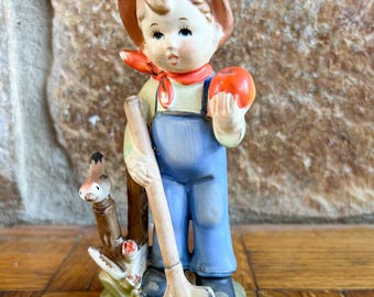 Figura de cerámica vintage de Erich Stuaffer, firmada por el artista, figura de cerámica vintage, figura de cerámica, figura linda, vida en la granja