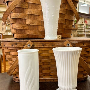 Milk Glass Vase, Anchor Hocking Vase, Milk Glass Vase, Vintage Milk Glass, Hazel Atlas Milk Glass Vase, White Vase, Tall Vase, Glass Vase image 2