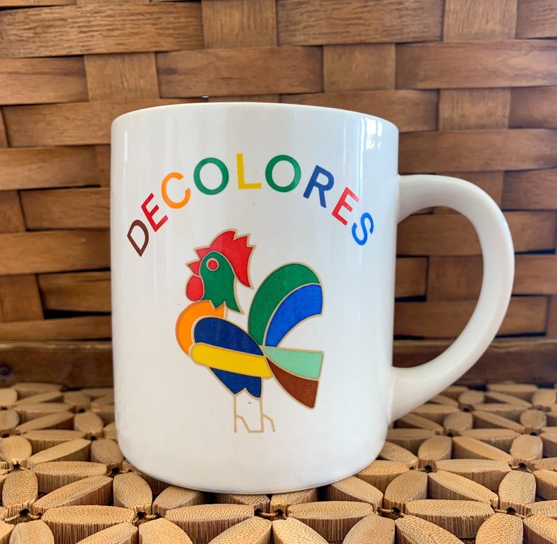 Vintage Rooster Mug, Rooster Mug, Vintage Coffee Mug, Rainbow Coffee Mug, Coffee Lover Gift, Rooster Decor, Stoneware Mugs, Stoneware, bild 4
