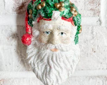 Santa Face Ornament, Unique Santa Ornament, Old World Santa Ornament, Vintage Santa Ornament, Christmas Ornament, Santa Ornaments