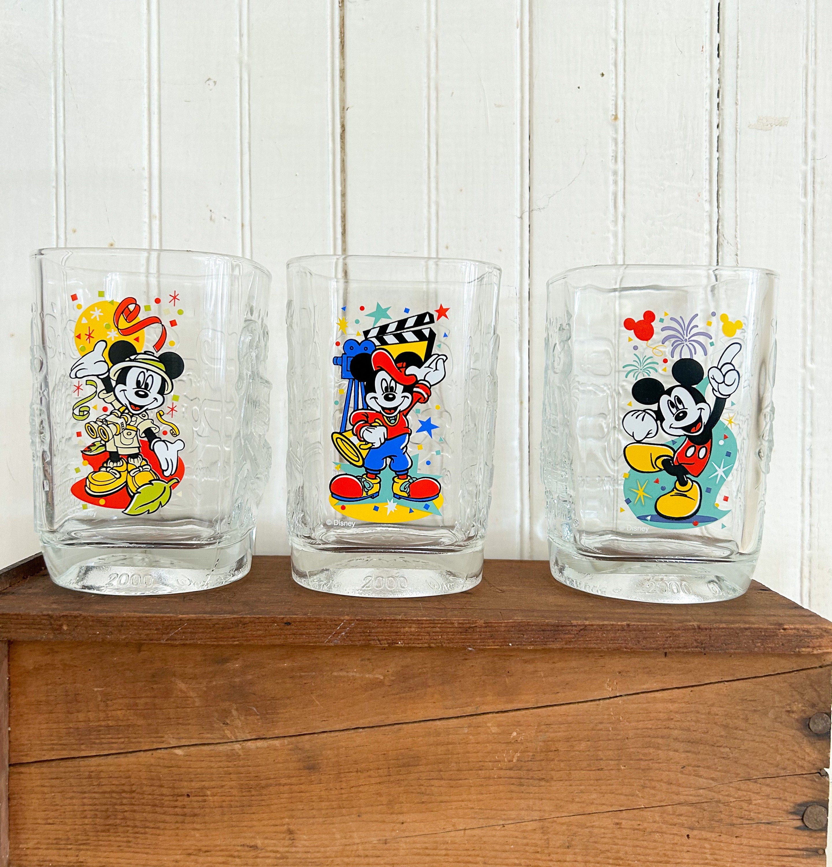 Vintage Anchor Hocking Mickey Mouse Stars and Stripes Drinking Glass 1990s  