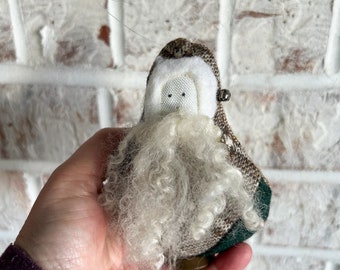 Primitive Santa Face Ornament, Vintage Santa Ornament, Christmas Ornaments, Handmade Santa Ornament, Handmade Item, Unique Santa Ornament,