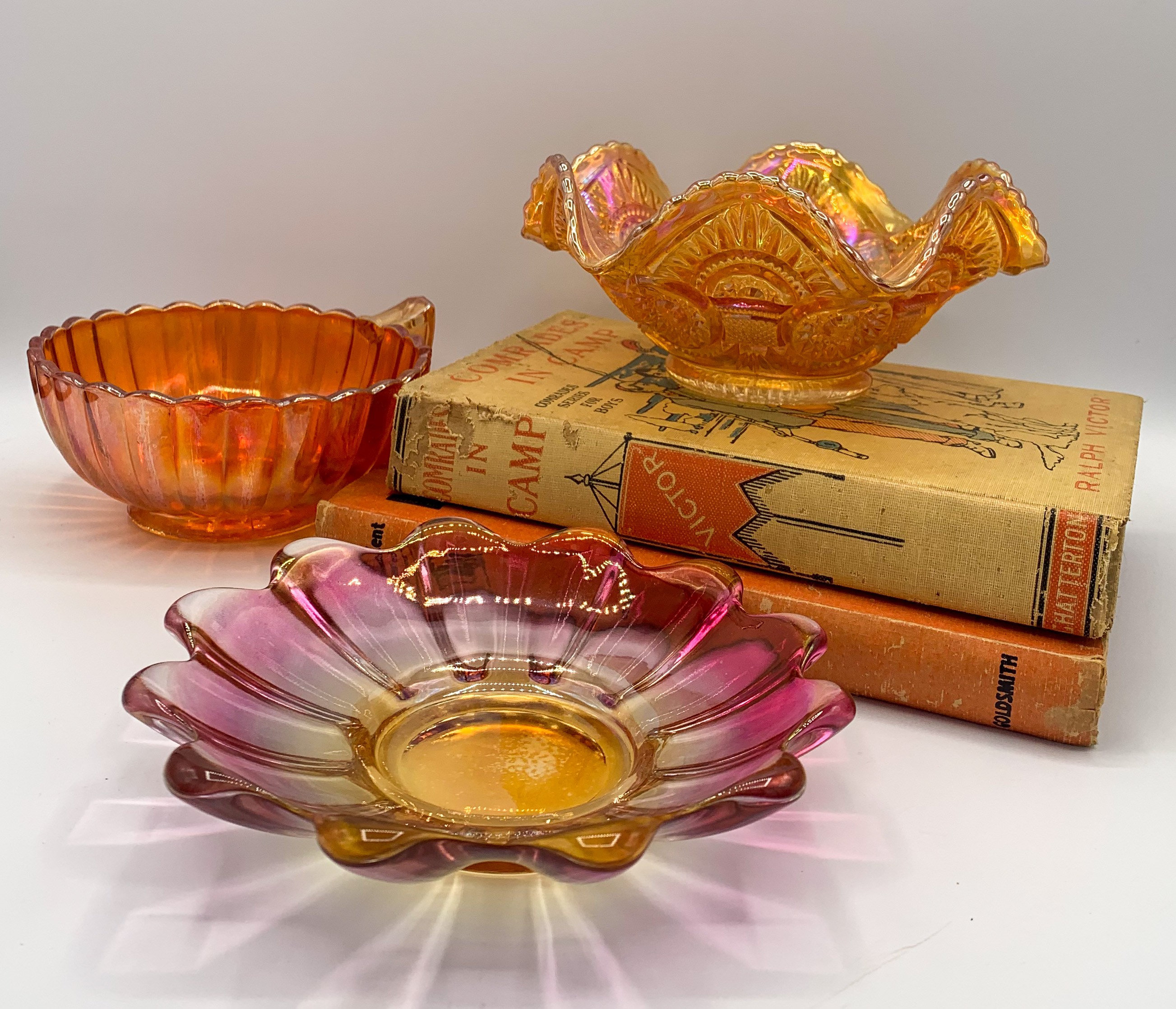 Vintage Carnival Glass Bowl | Iridescent Glass Bowl | Carnival