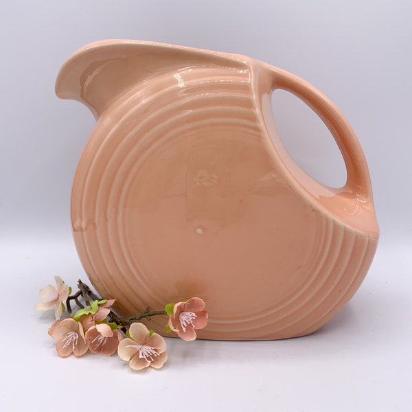 Fiesta Pitcher | Fiesta Disc Pitcher | Apricot Fiestaware | Art Deco Pitcher | Art Deco Style | Retro Kitchen Decor | Home Laughlin