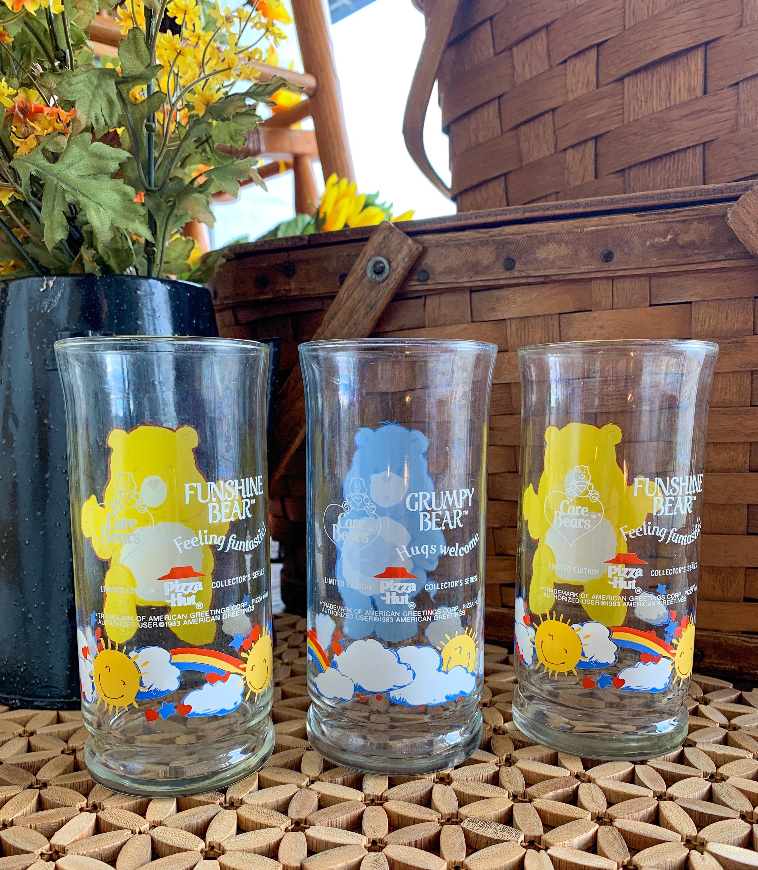 Pizza Hut Care Bear Glass, Care Bear Glasses, Collectible Glasses