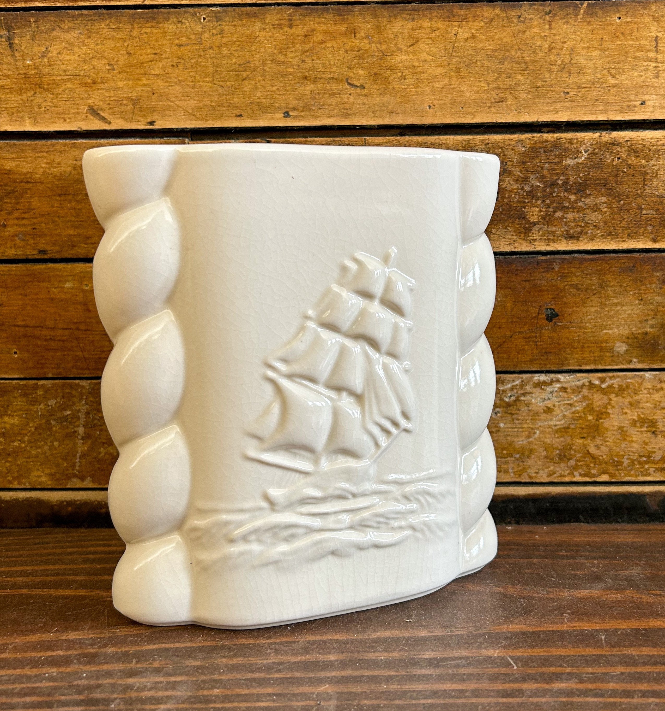 Vintage Abingdon Pottery Ship Pottery Art Deco Nautical Etsy