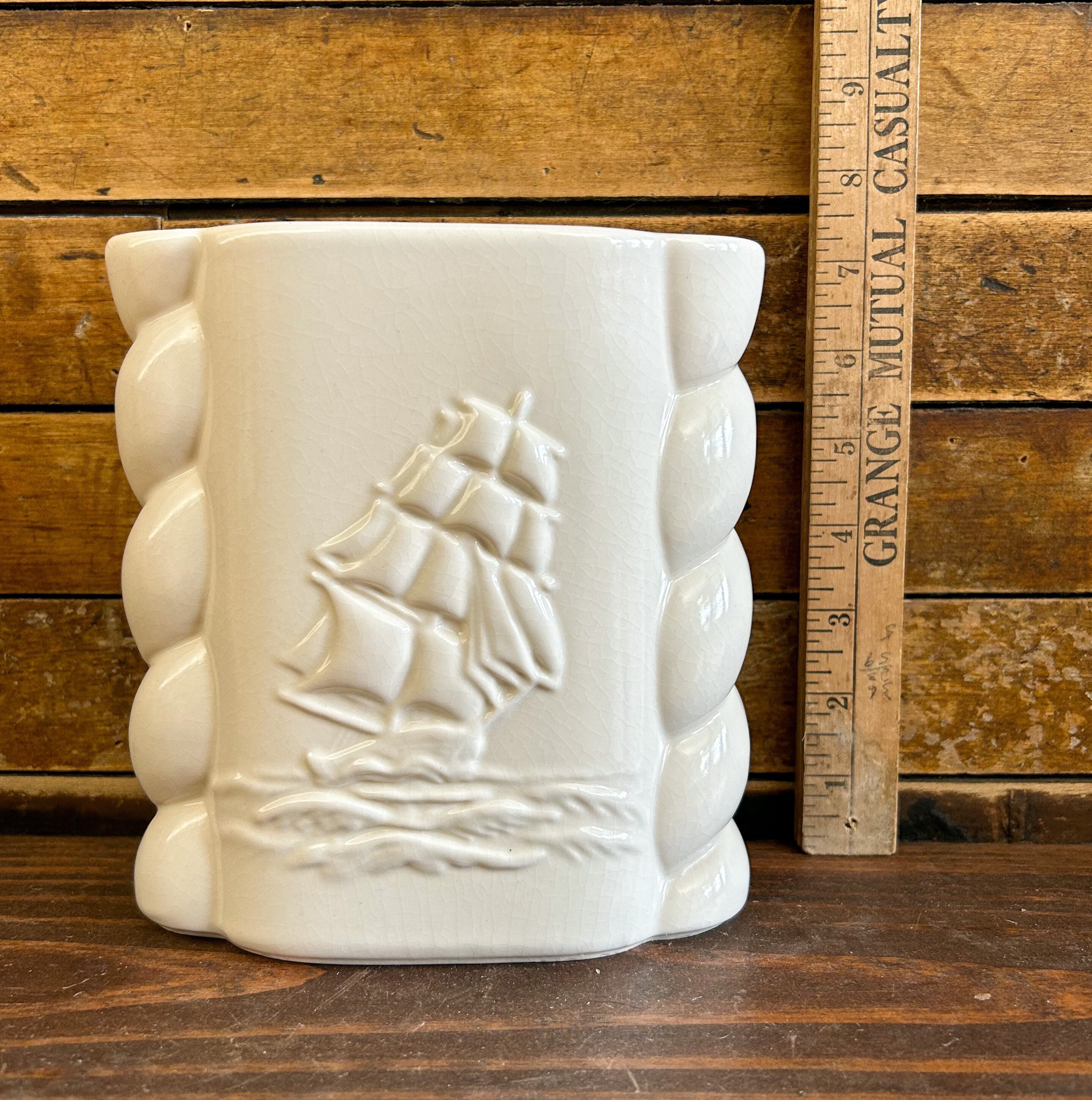 Vintage Abingdon Pottery Ship Pottery Art Deco Nautical Etsy