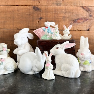 Vintage Bunny Figurine, Bunny Figures, Ceramic Bunny, Rabbit Figurine, Ceramic Bunnies, Ceramic Easter Figurines, Easter Bunny Figurines