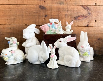 Vintage Bunny Figurine, Bunny Figures, Ceramic Bunny, Rabbit Figurine, Ceramic Bunnies, Ceramic Easter Figurines, Easter Bunny Figurines