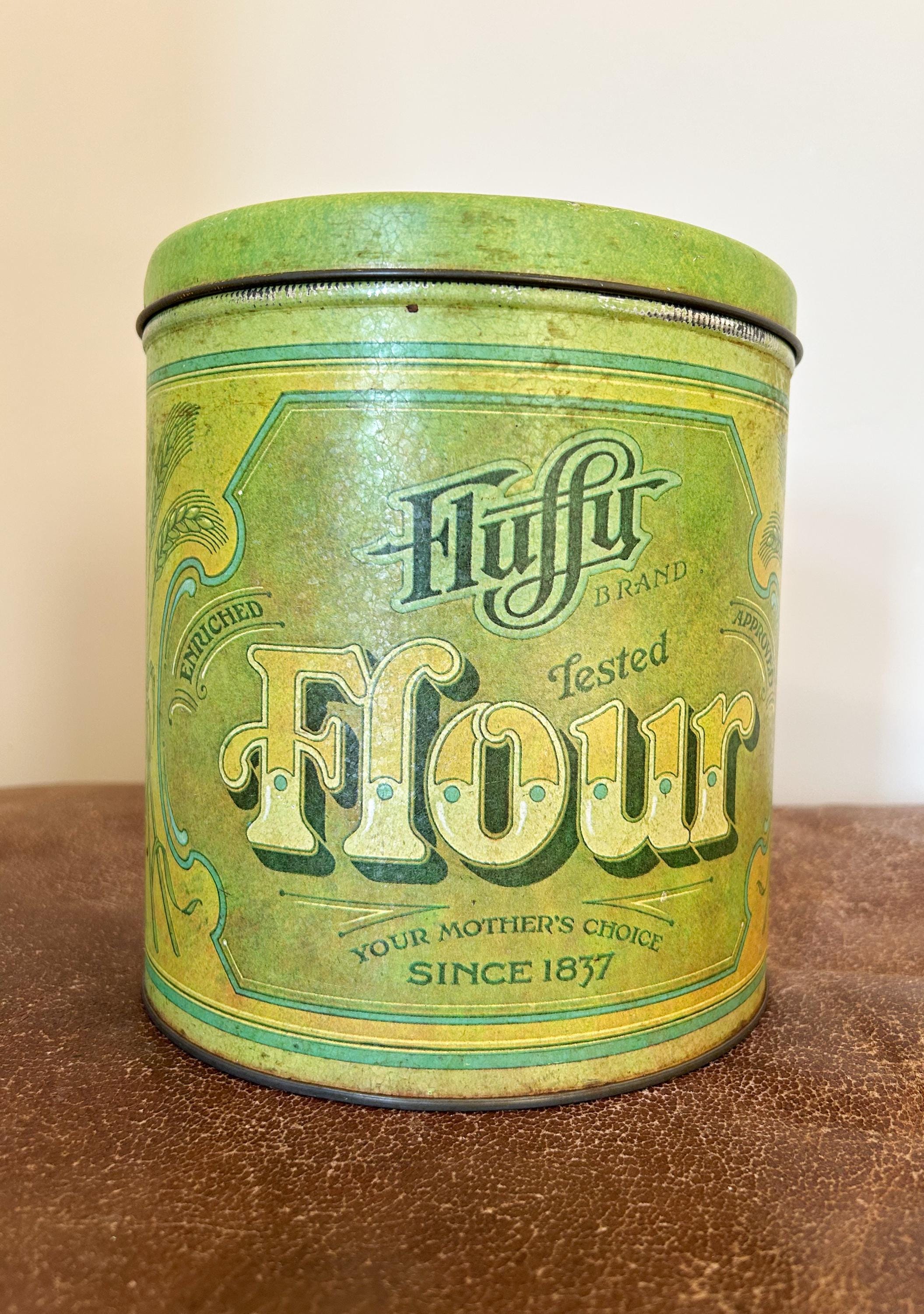 Fluffy Flour ヴィンテージ ブリキ缶 Fluffy Flour Tin - Etsy