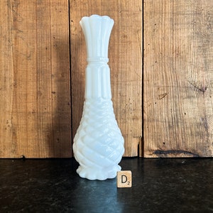 Milk Glass Vase, Anchor Hocking Vase, Milk Glass Vase, Vintage Milk Glass, Hazel Atlas Milk Glass Vase, White Vase, Tall Vase, Glass Vase D.