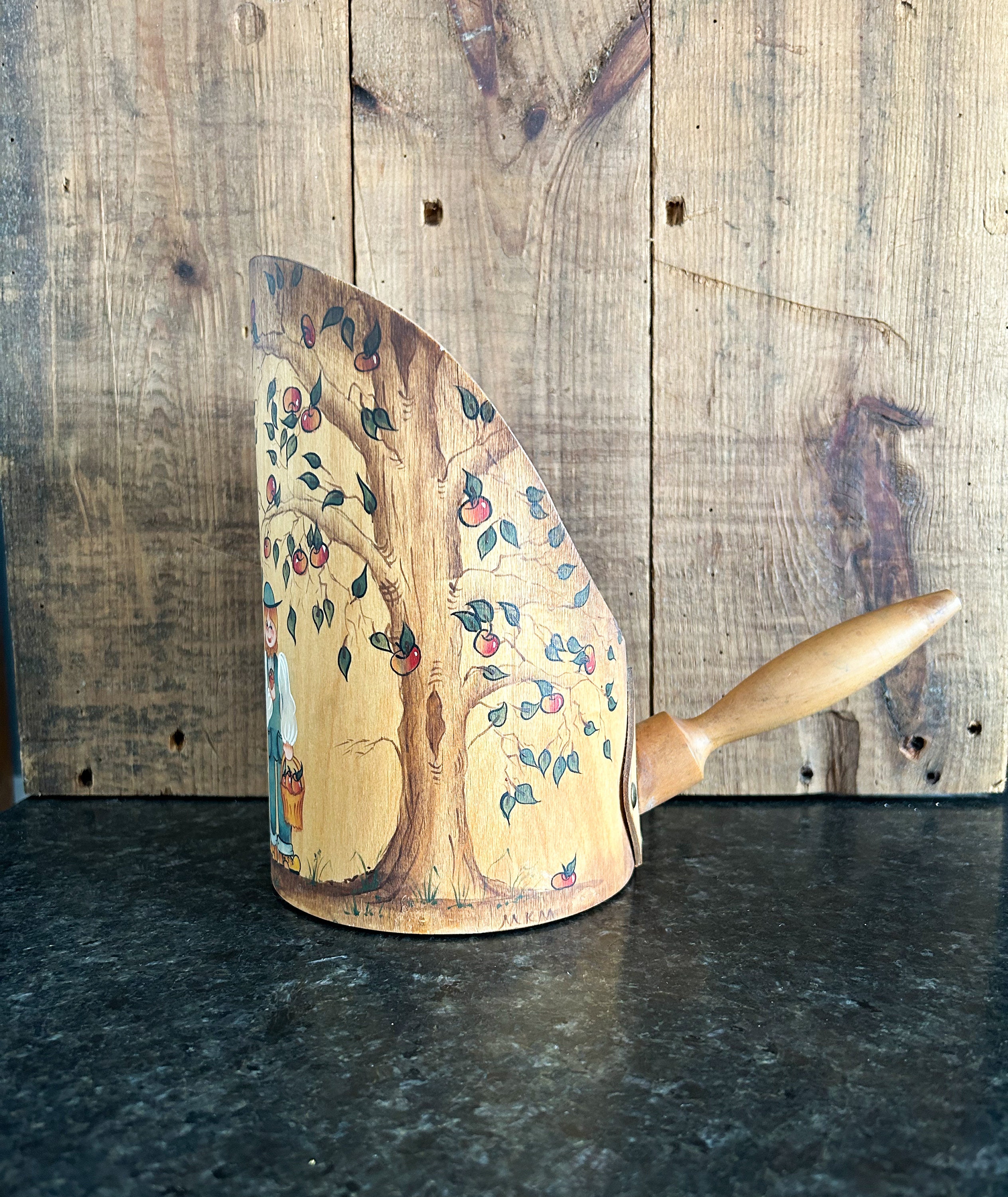 Folk Art Grain Scoop, Handpainted, Wooden Grain Scoop, Wooden 