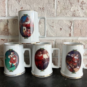 Vintage Christmas Mugs, Coca Cola, Christmas Coca Cola, Santa Mug, Vintage Coke Mug, Christmas Mugs, Holiday Mug, Vintage Santa Mug, Coke
