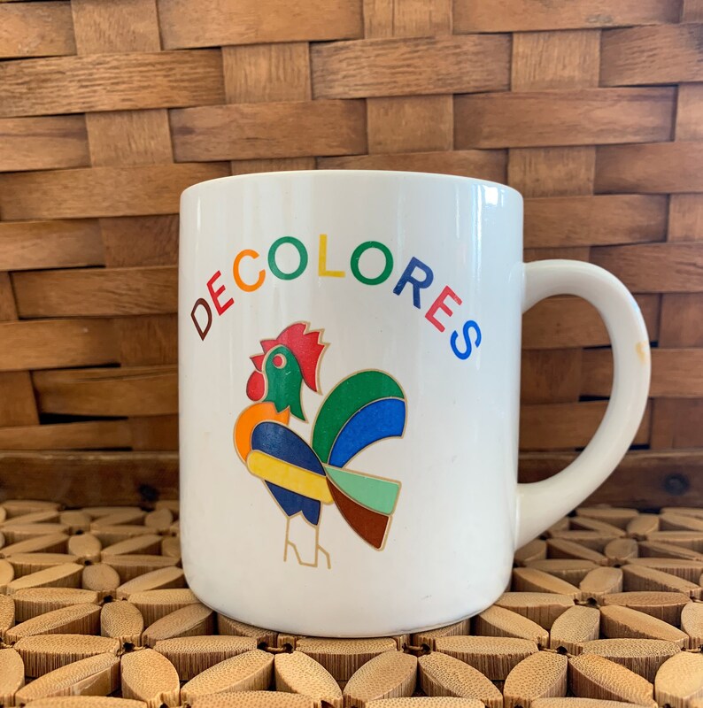Vintage Rooster Mug, Rooster Mug, Vintage Coffee Mug, Rainbow Coffee Mug, Coffee Lover Gift, Rooster Decor, Stoneware Mugs, Stoneware, bild 3