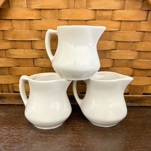 Shenango White Creamer, Vintage Creamer, Pottery Coffee Creamer Made in USA,  Shenango Creamer, Ironstone Pottery, Small Syrup Pitcher,